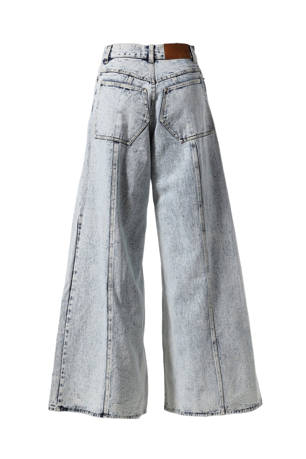 DAMAGE DENIM BAGGY PANTS / SAX