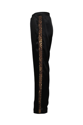 CHEETAH STRIPE TRACK PANTS / BLK CHEETAH