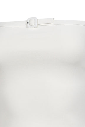 BUCKLE KNIT BUSTIER TOP / NATURAL