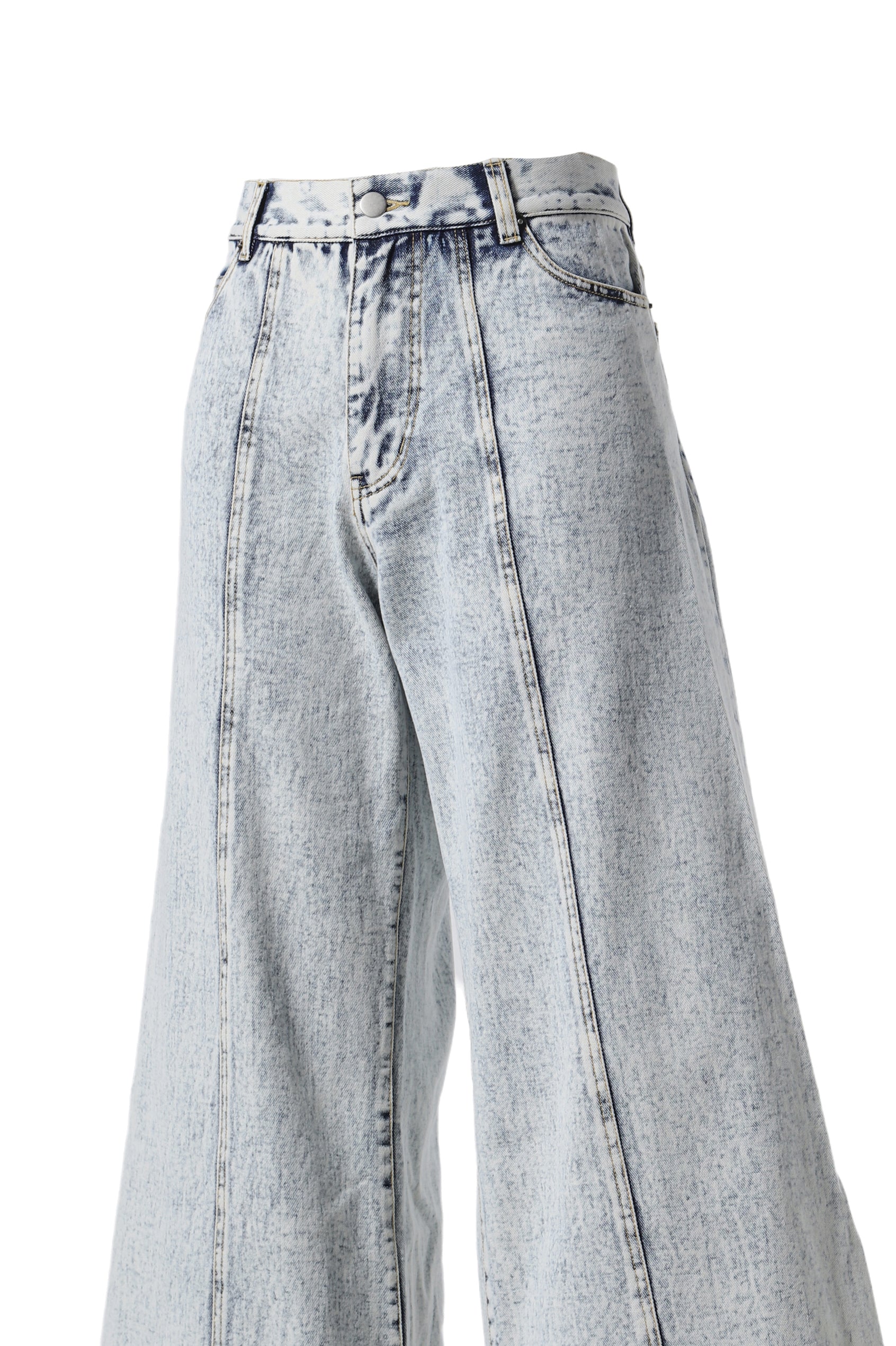 DAMAGE DENIM BAGGY PANTS