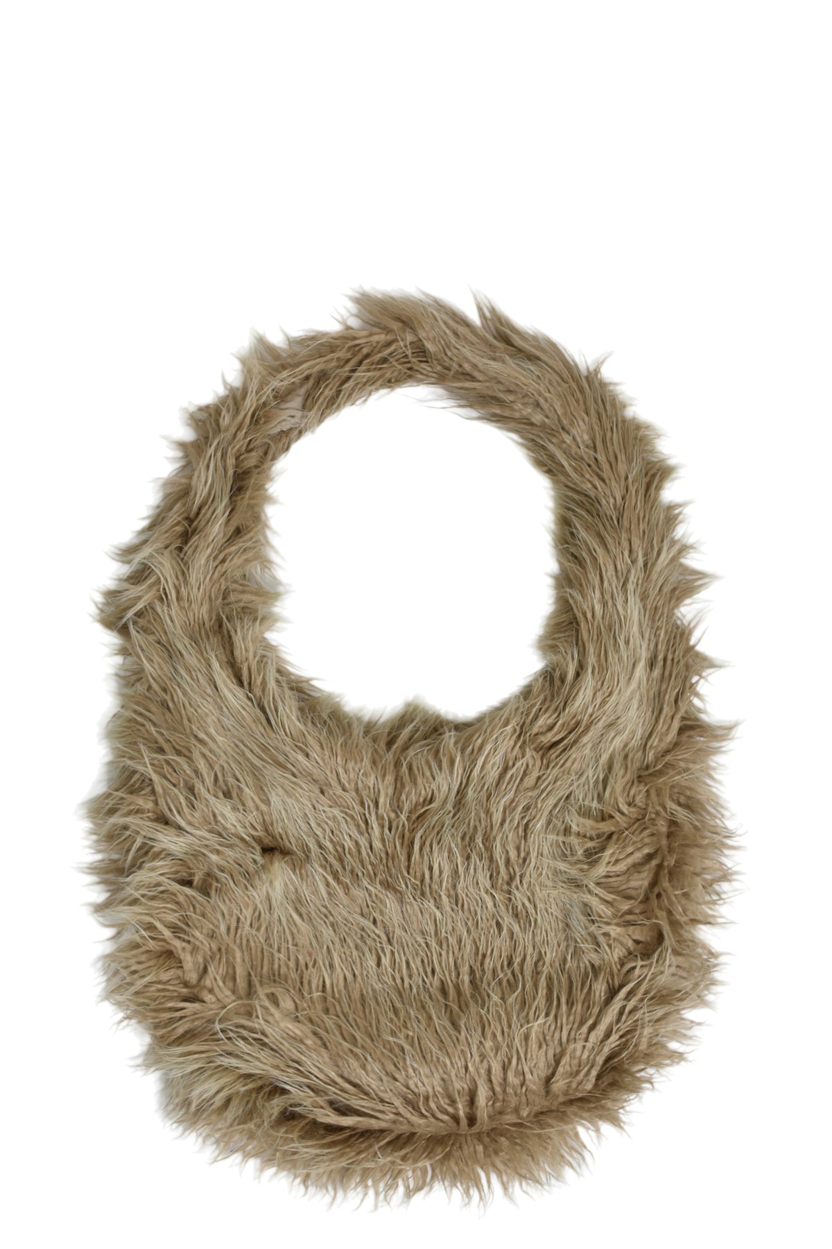 HAIRY FUR OVERSIZED SHOULDER BAG / SAND