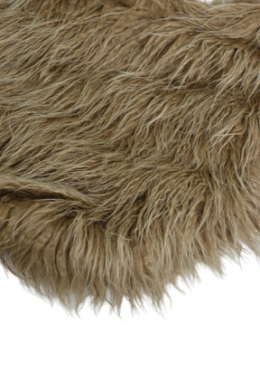 HAIRY FUR OVERSIZED SHOULDER BAG / SAND