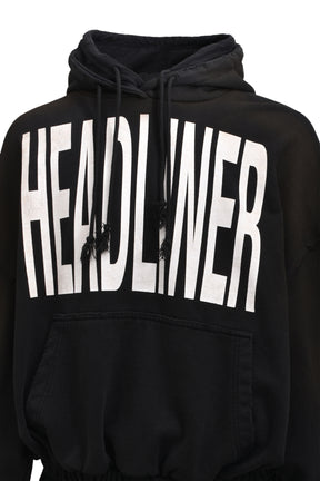 DOUBLE LAYERED HOODIE / BLK