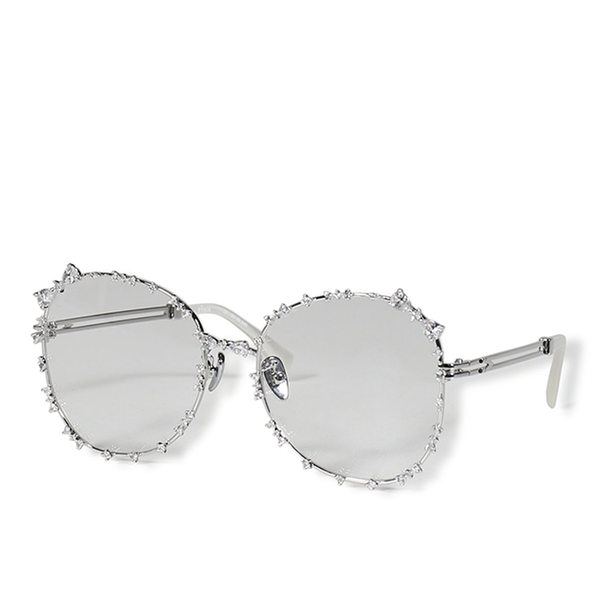 YVMIN イブミン SS26 FLOWER GEMSTONE DECORATION GLASSES / SIL 