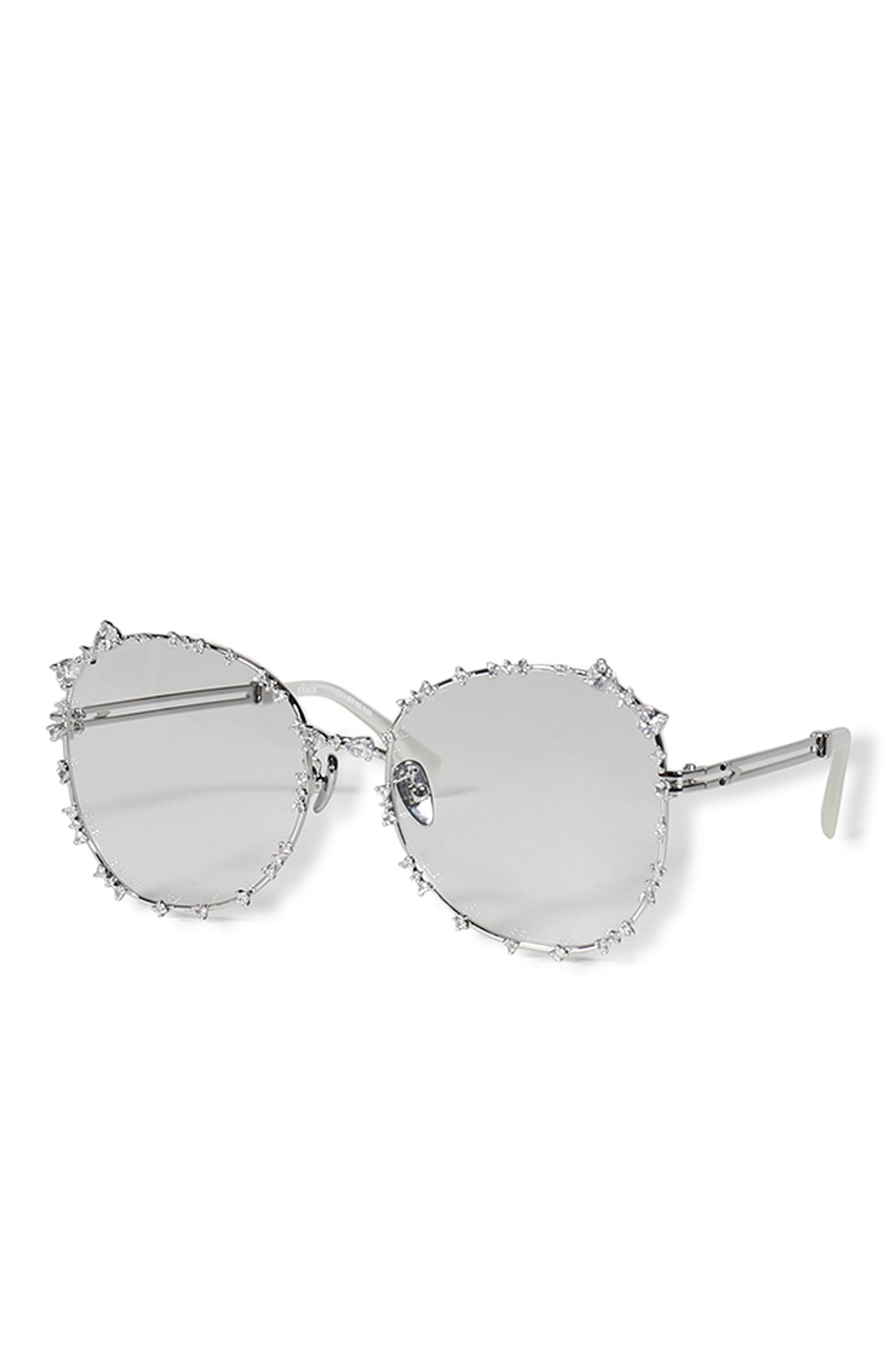 FLOWER GEMSTONE DECORATION GLASSES / SIL