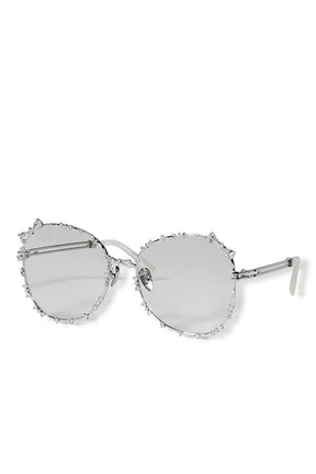 FLOWER GEMSTONE DECORATION GLASSES / SIL