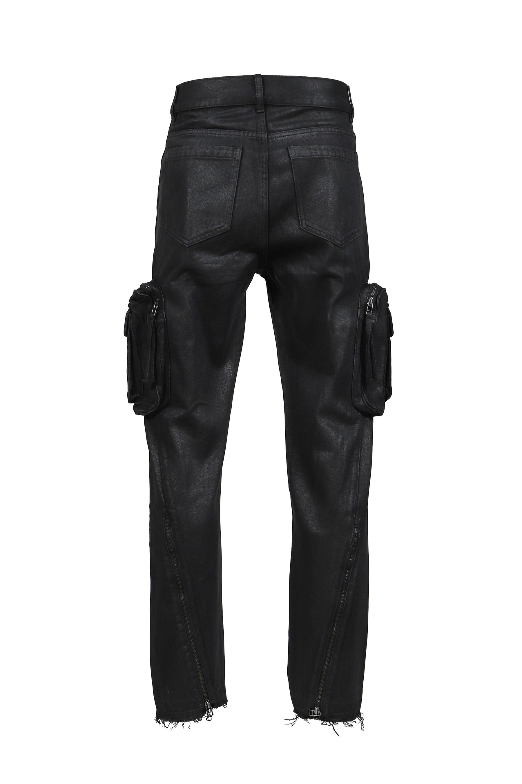 WAXED COMBAT PANTS / BLACK