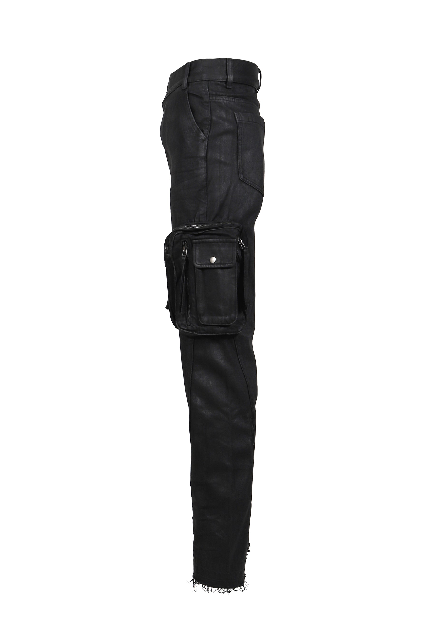 WAXED COMBAT PANTS / BLACK