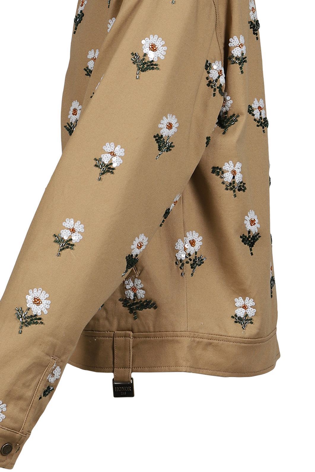 FLOWERS BEADED JACKET / TAUPE