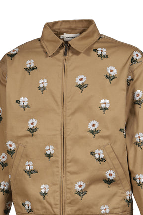 FLOWERS BEADED JACKET / TAUPE