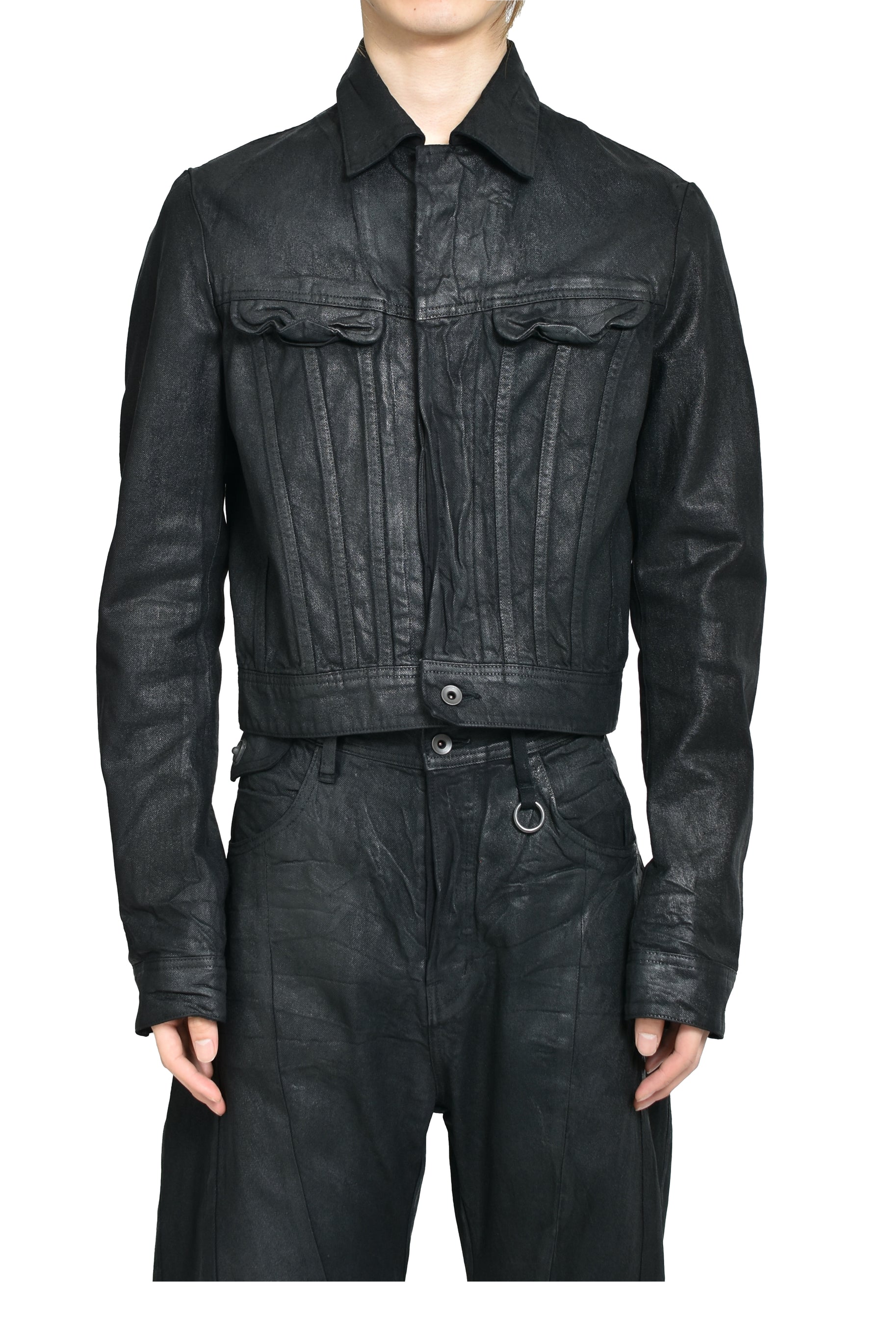 ジャケット・アウター Julius 10OZ COATING DENIM BLOUSON / BLK JULIUS FW25 10OZ COATING DENIM BLOUSON / BLACK - NUBIAN