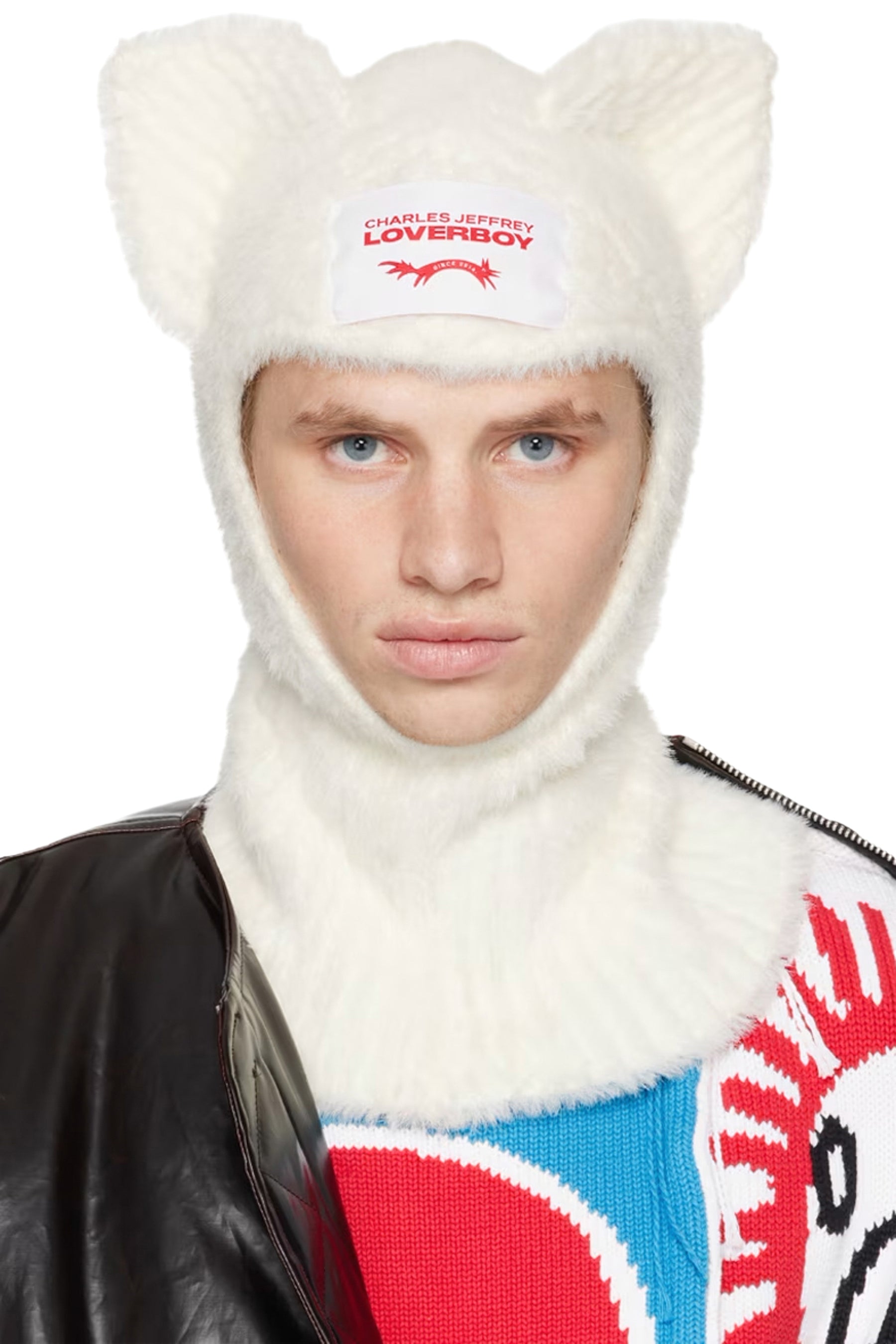 FLUFFY EARS BALACLAVA / WHT