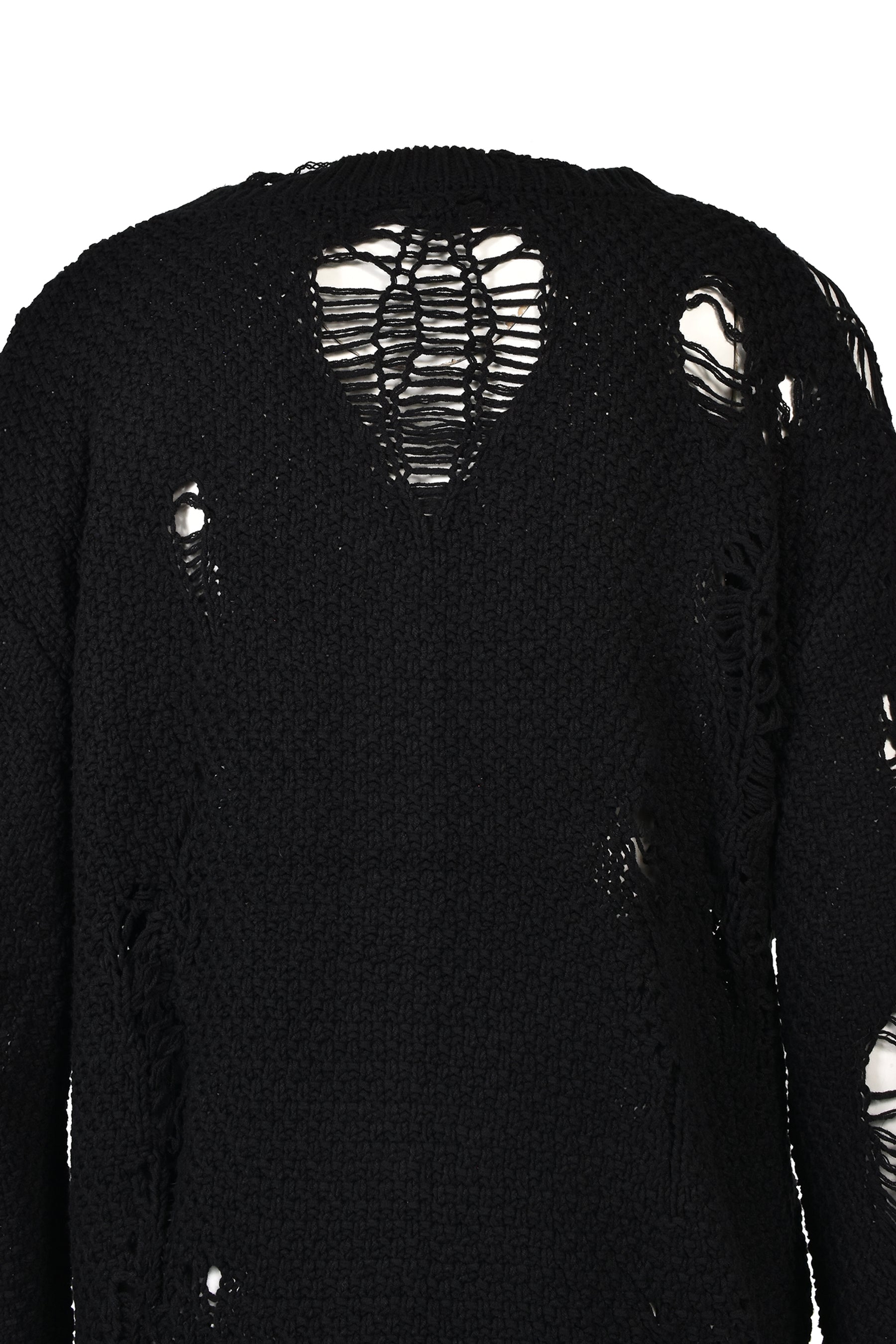 DAMAGED CARDIGAN / BLK