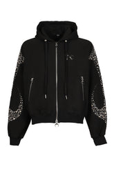 IRON STEEL FOCUS ZIP-UP HOODIE / BLK