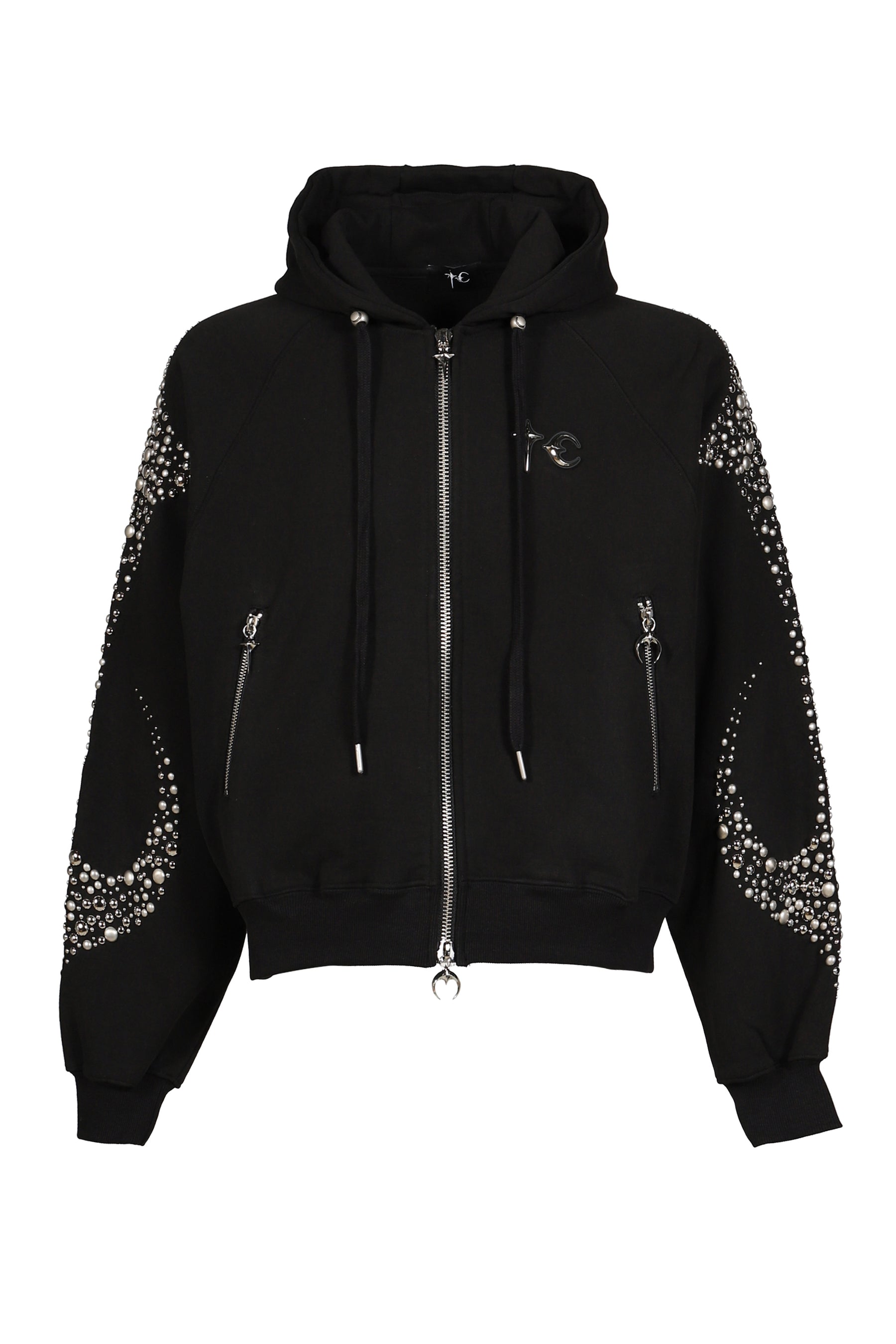 IRON STEEL FOCUS ZIP-UP HOODIE / BLK