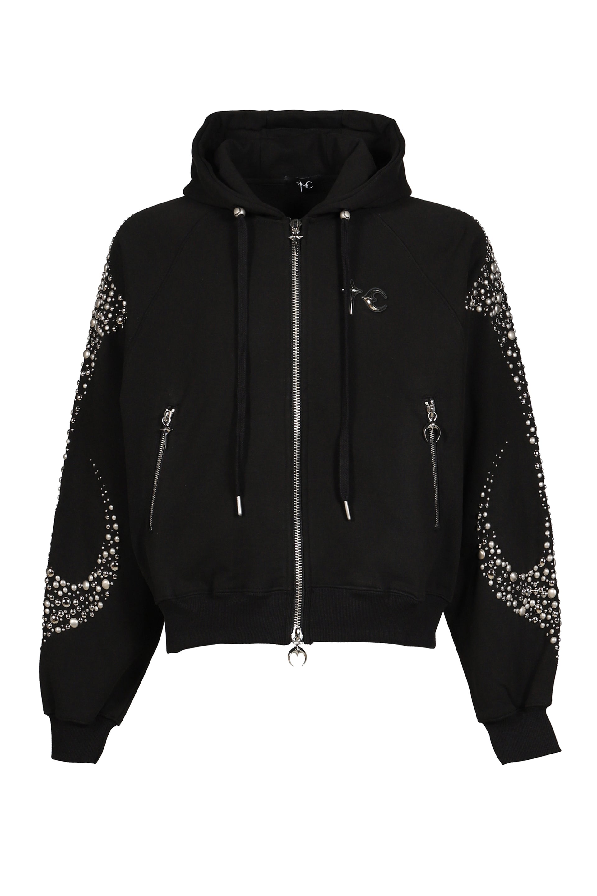IRON STEEL FOCUS ZIP-UP HOODIE / BLK