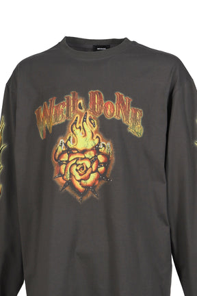 FIRE LONG-SLEEVED T-SHIRT / CHARCOAL