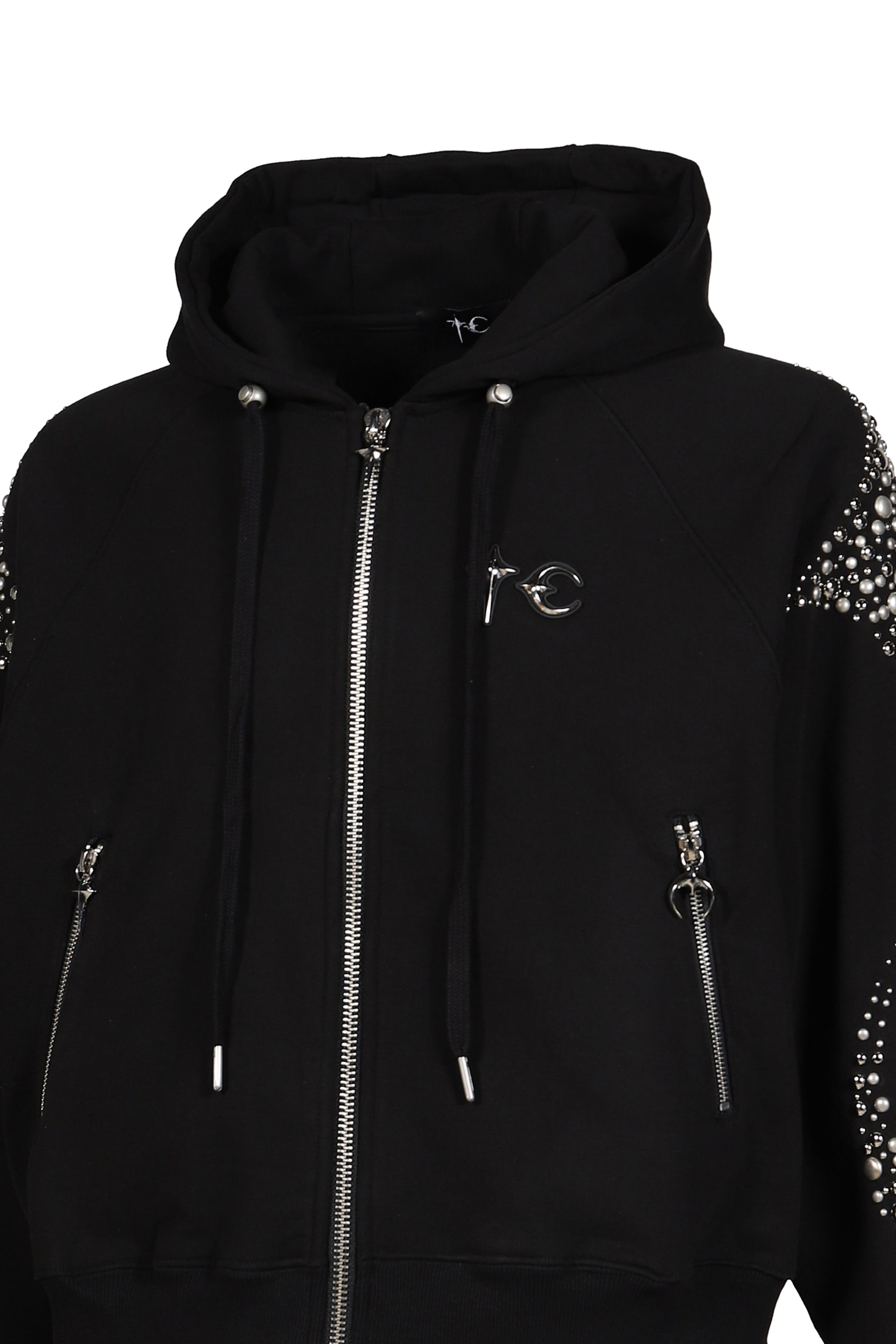 IRON STEEL FOCUS ZIP-UP HOODIE / BLK