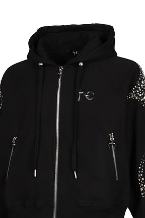 IRON STEEL FOCUS ZIP-UP HOODIE / BLK
