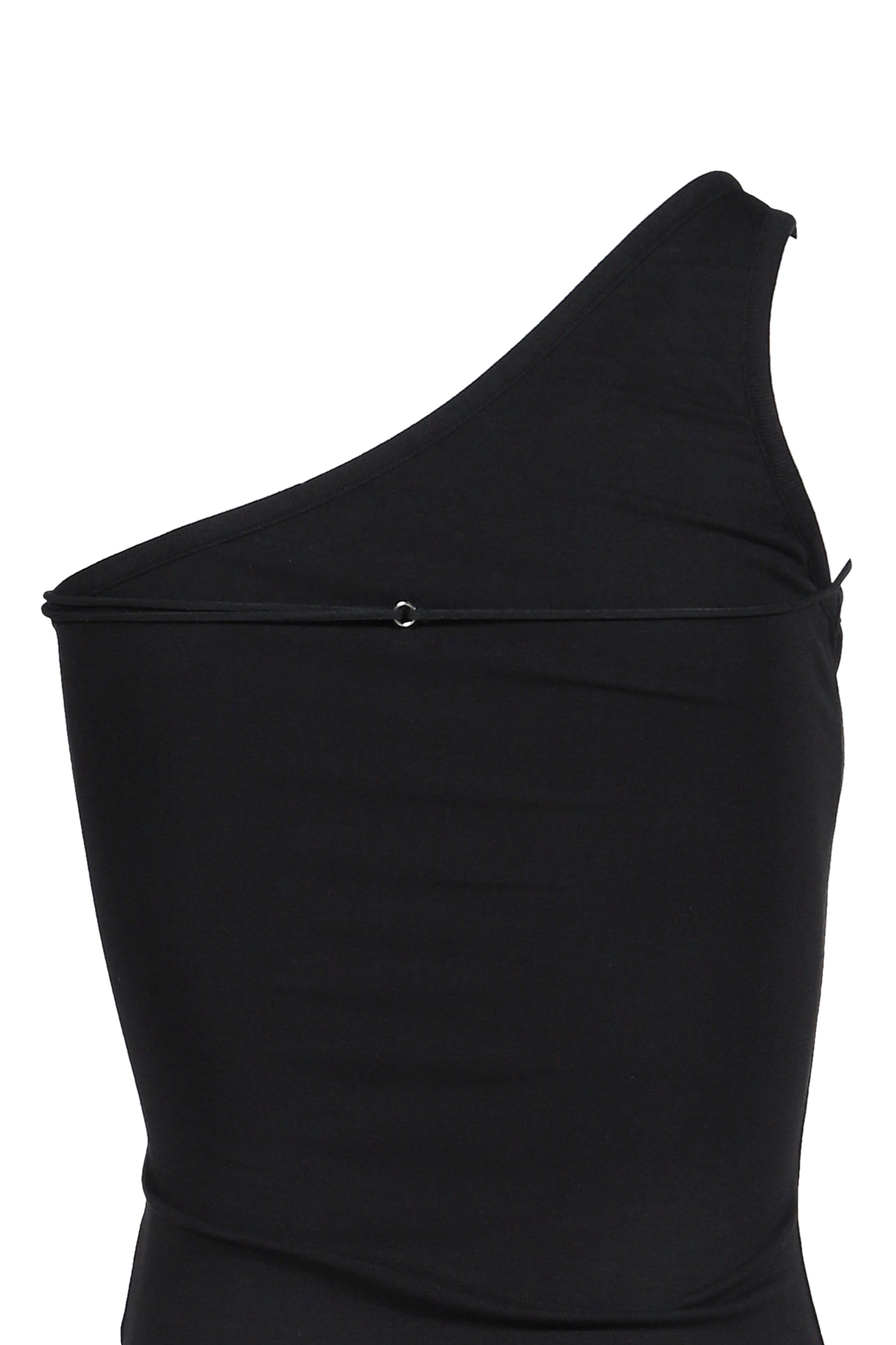 BADGE APPLIQUE TIE-UP OFF-SHOULDER TOP / BLK
