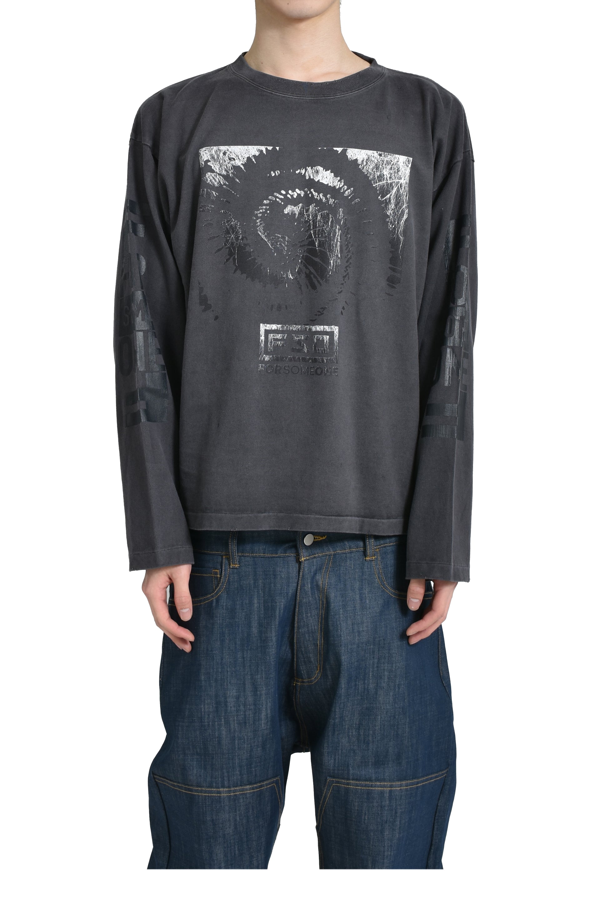 FORSOMEONE SPIRAL TEE LS / BLK