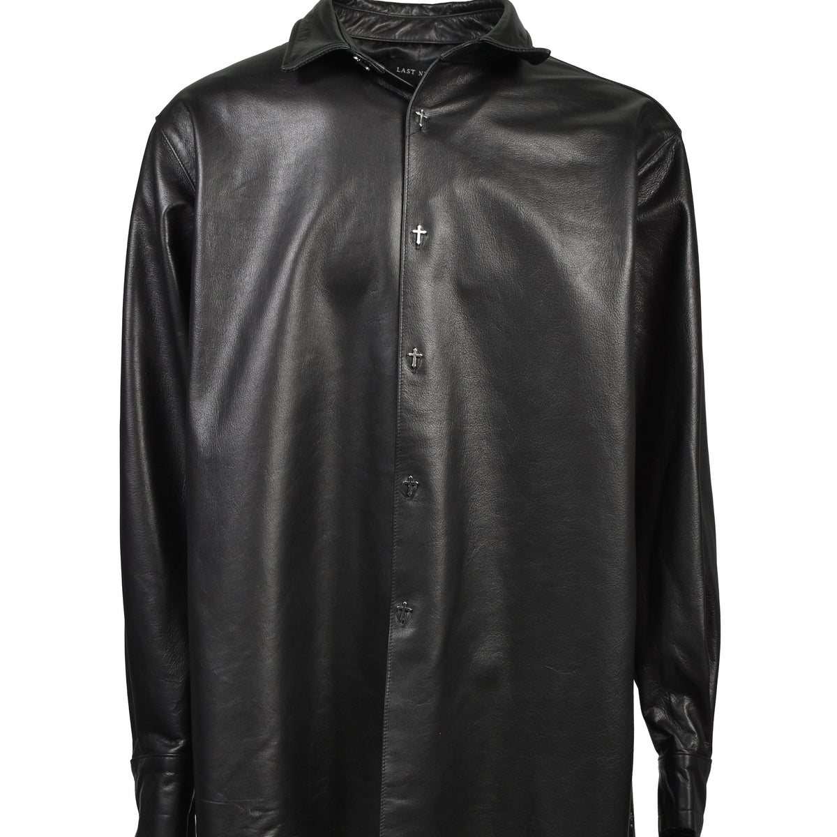 LAST NEST ラストネスト SS26 LEATHER L/S SHIRTS / BLK - NUBIAN ヌビアン