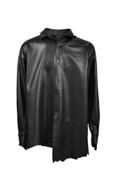 LEATHER L/S SHIRTS / BLK