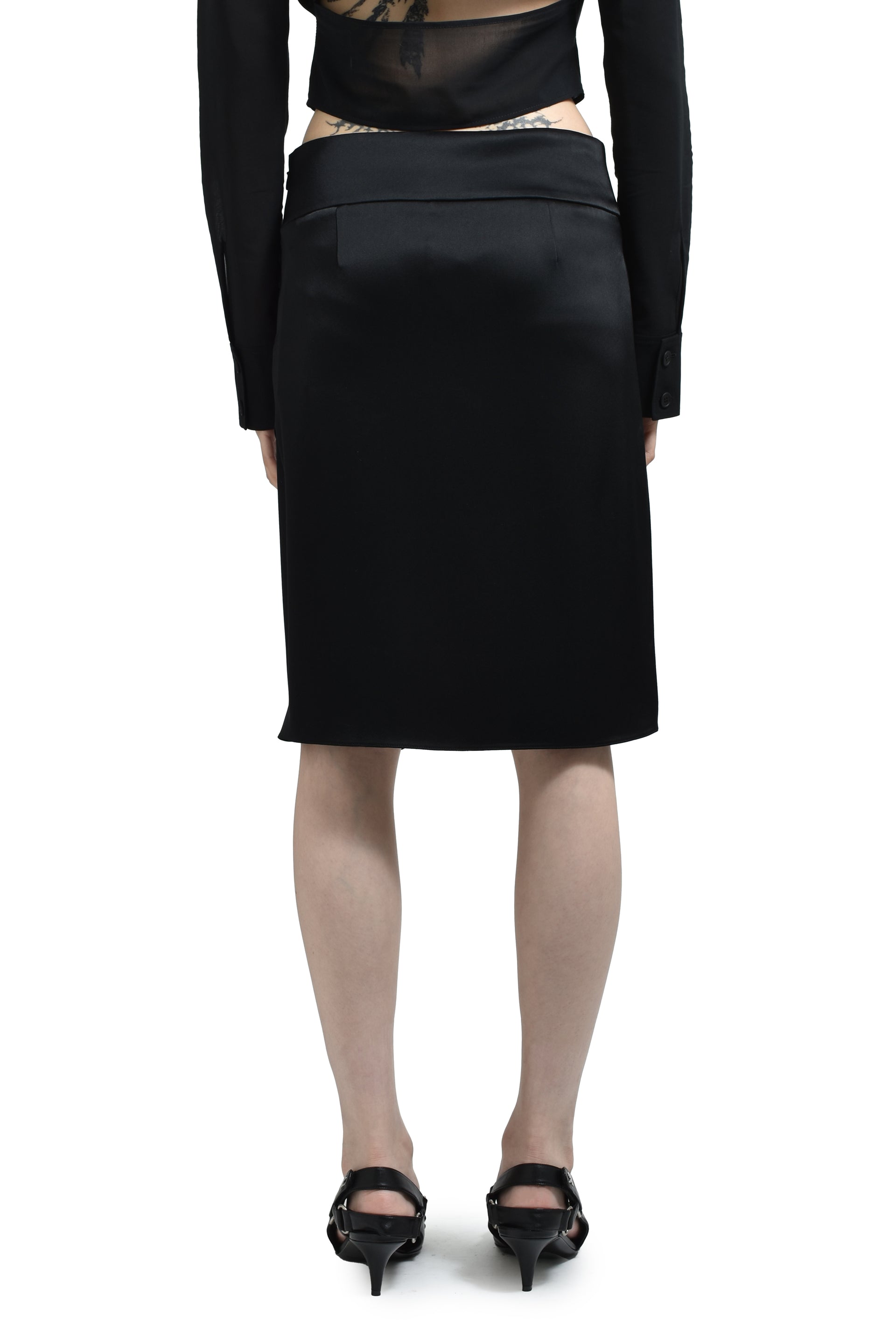 INFINITY SATIN SKIRT / BLACK 