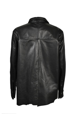 LEATHER L/S SHIRTS / BLK