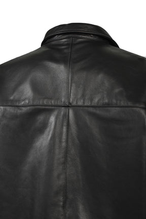 LEATHER L/S SHIRTS / BLK