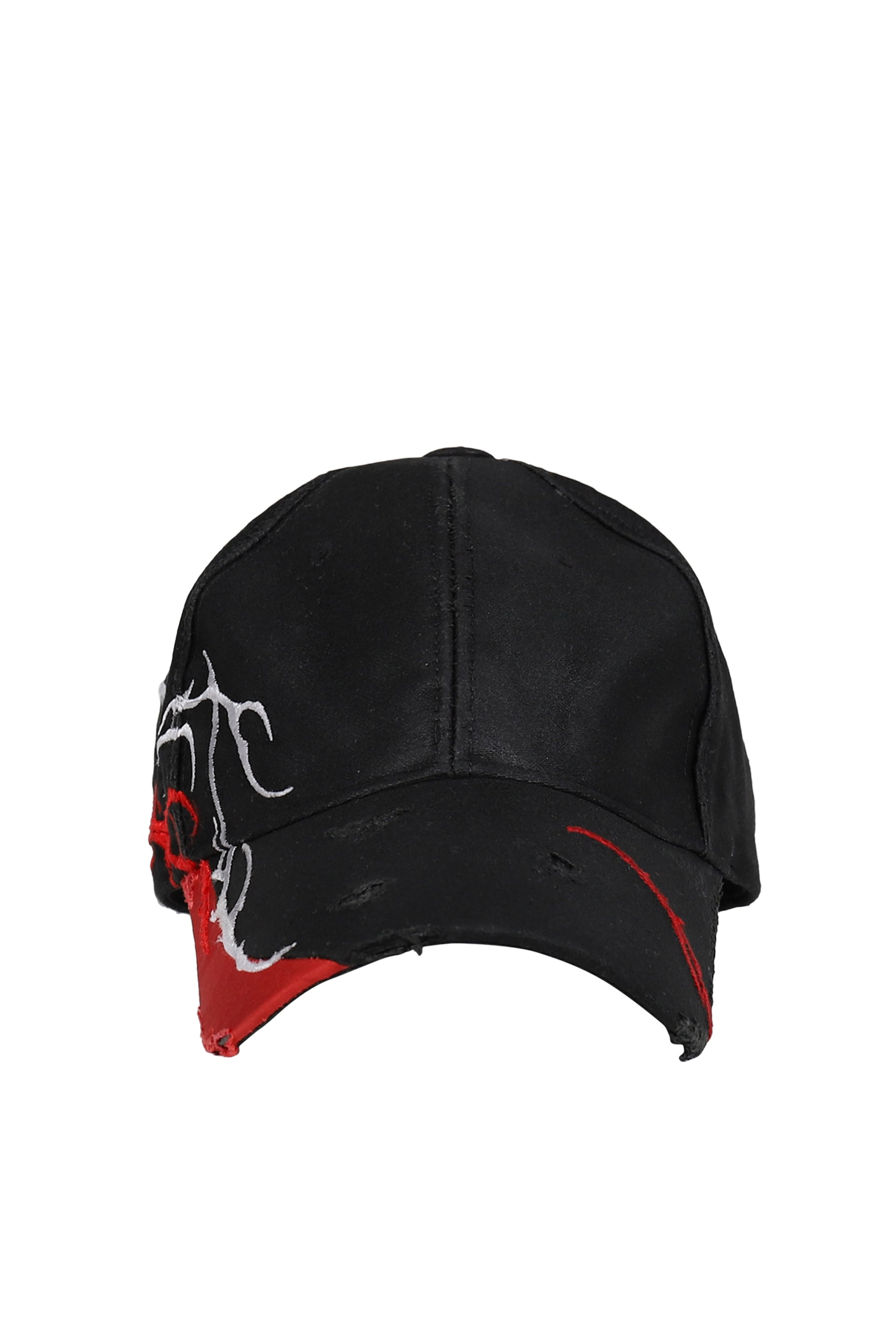 BOLSU WAXED DAMAGED CAP(EXCLUSIVE) / BLK/RED