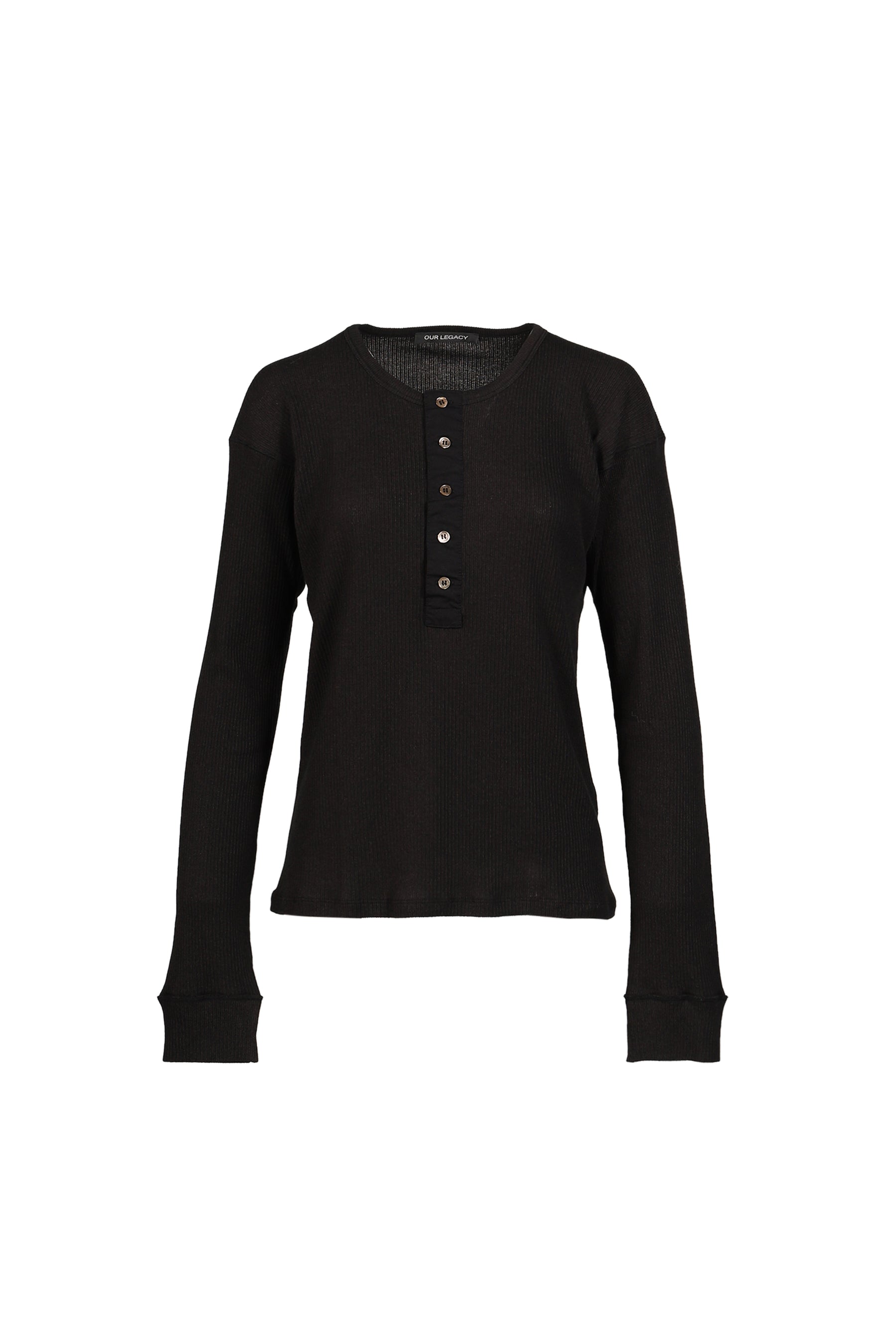 GENTLE HENLEY LONGSLEEVE / BLK