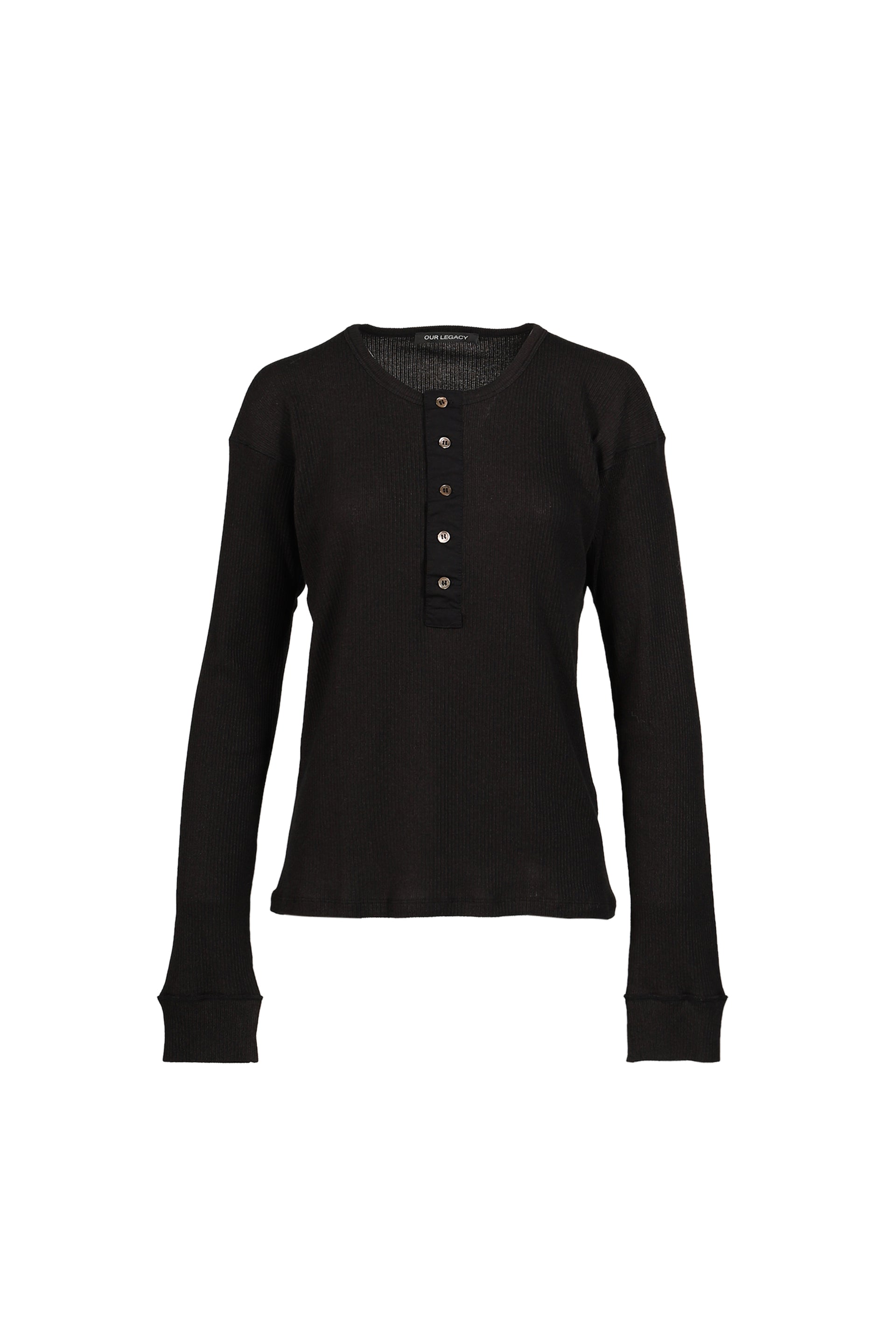 GENTLE HENLEY LONGSLEEVE / BLK