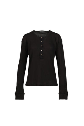 GENTLE HENLEY LONGSLEEVE / BLK