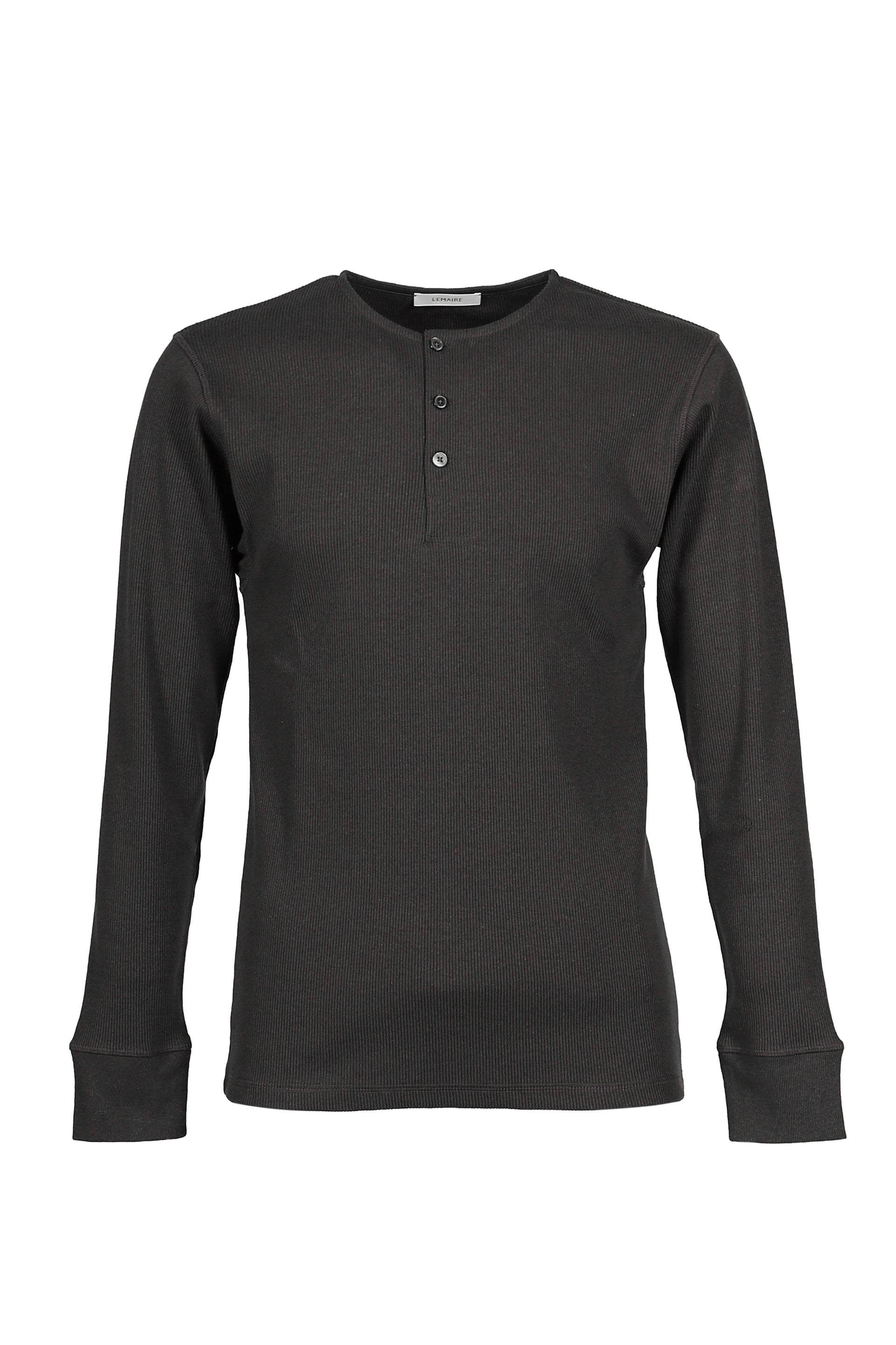 LONG SLEEVE HENLEY / BASALT
