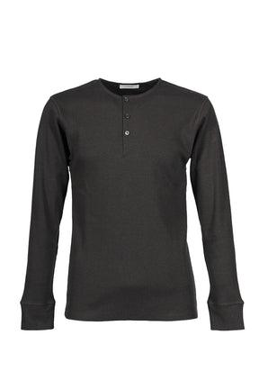 LONG SLEEVE HENLEY / BASALT