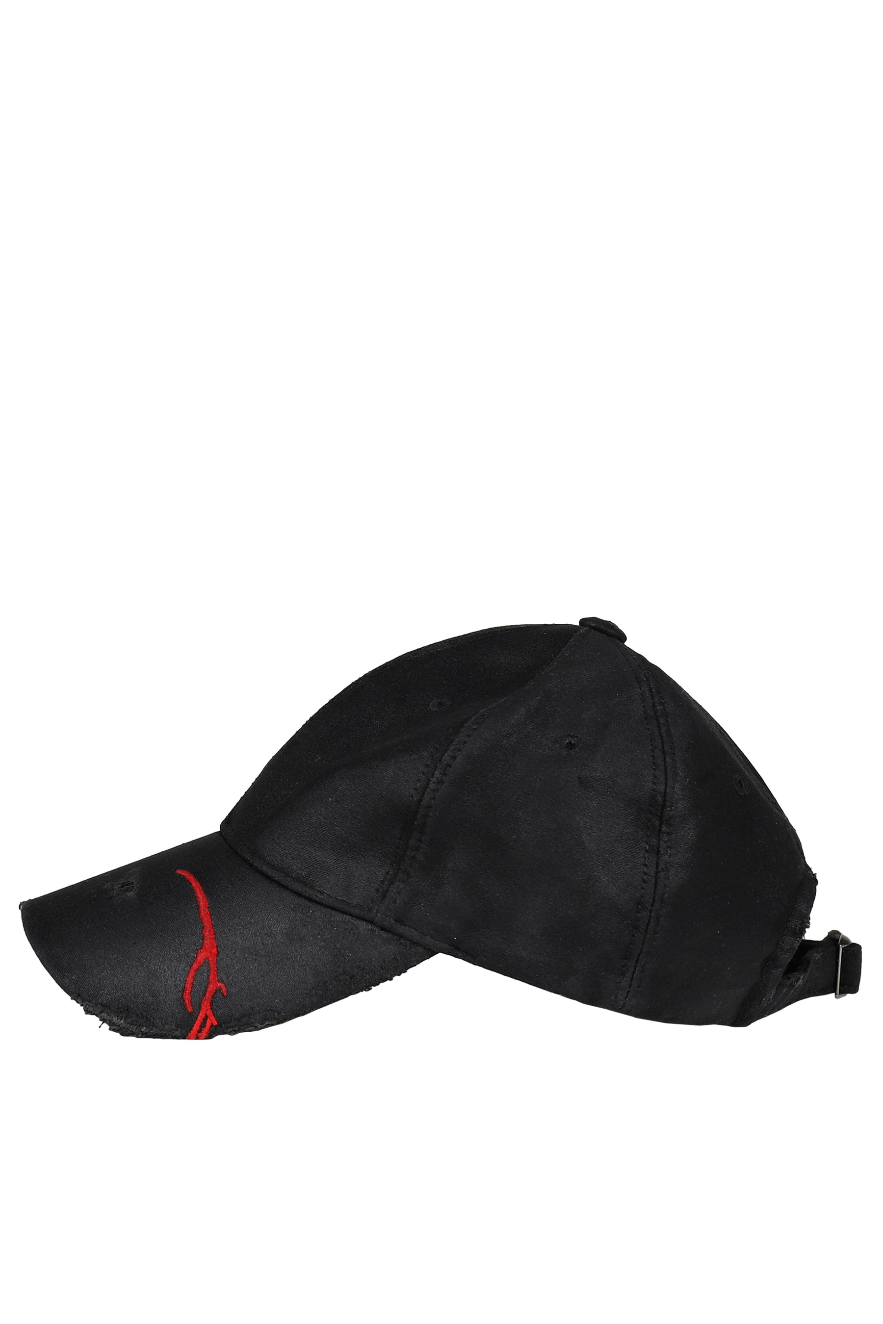BOLSU WAXED DAMAGED CAP (EXCLUSIVE) / BLK/RED