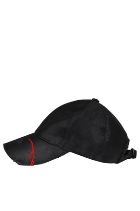 BOLSU WAXED DAMAGED CAP (EXCLUSIVE) / BLK/RED