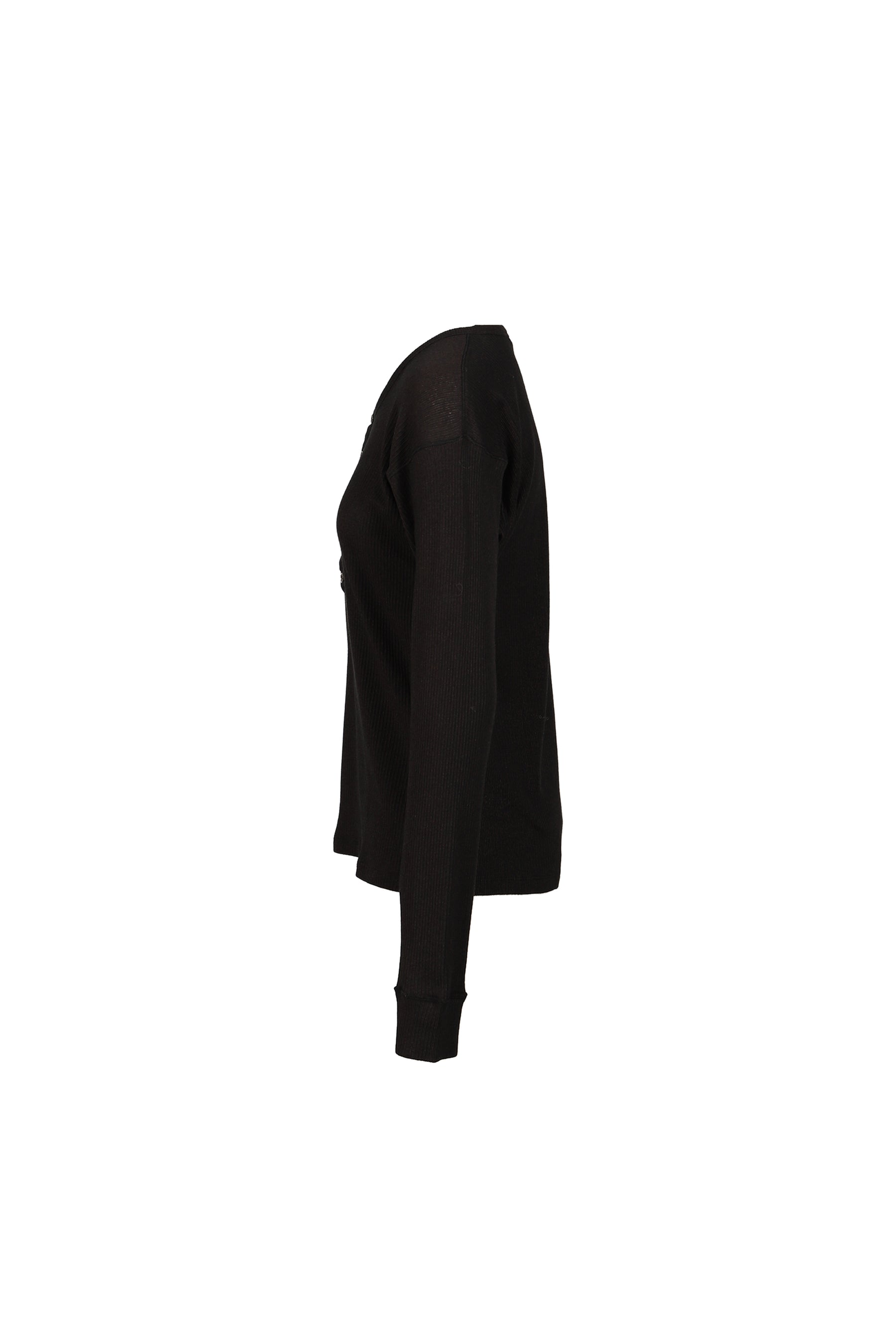 GENTLE HENLEY LONGSLEEVE / BLK