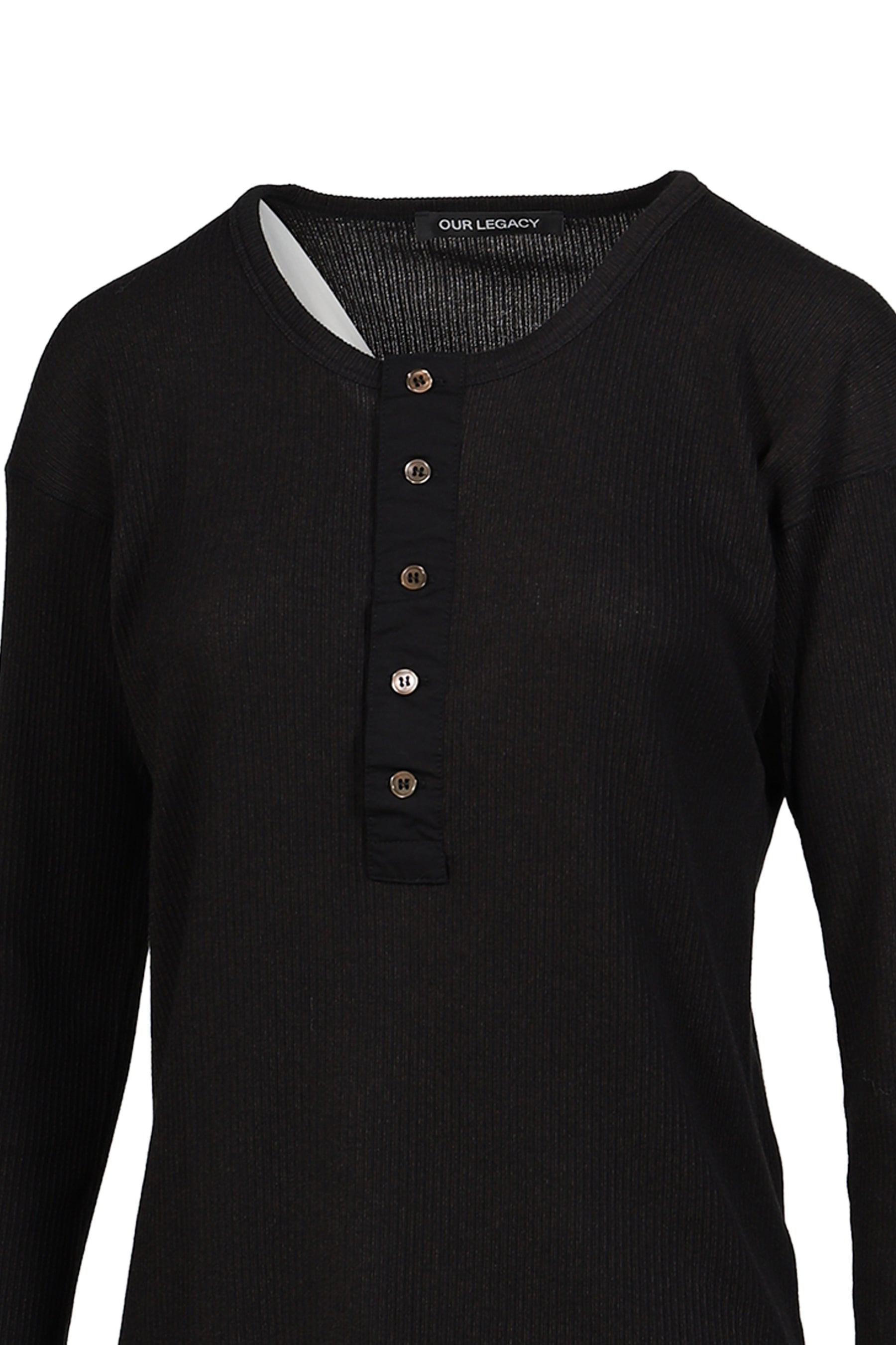 GENTLE HENLEY LONGSLEEVE / BLK