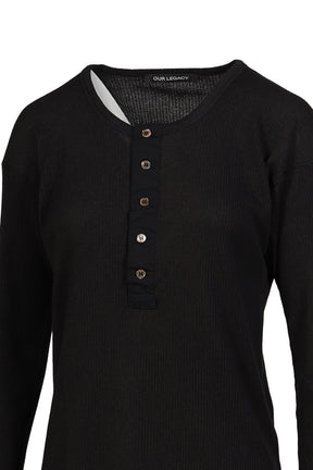 GENTLE HENLEY LONGSLEEVE / BLK