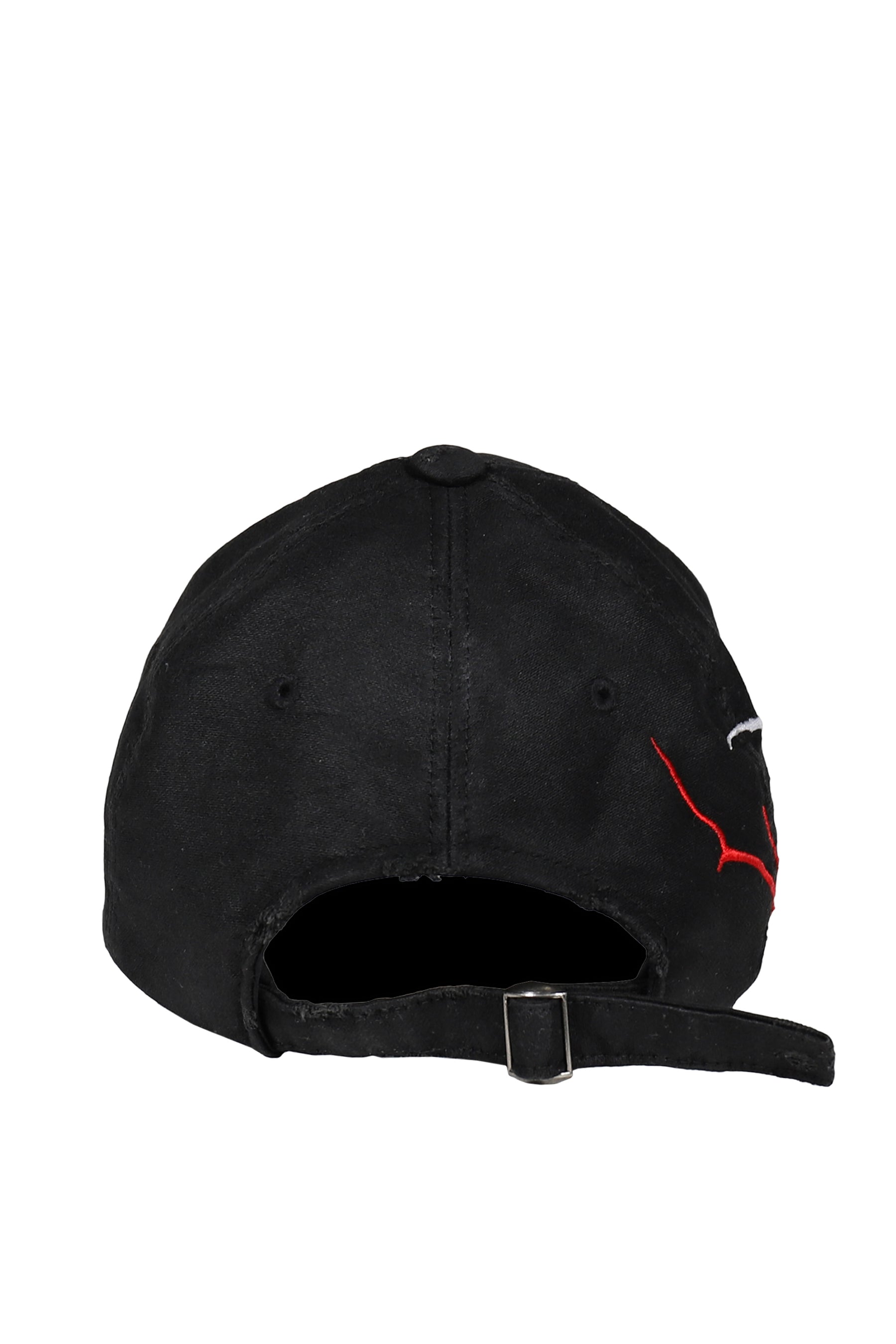 BOLSU WAXED DAMAGED CAP (EXCLUSIVE) / BLK/RED