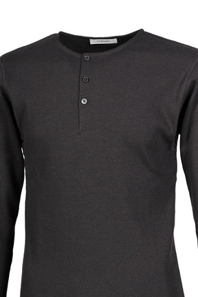 LONG SLEEVE HENLEY / BASALT