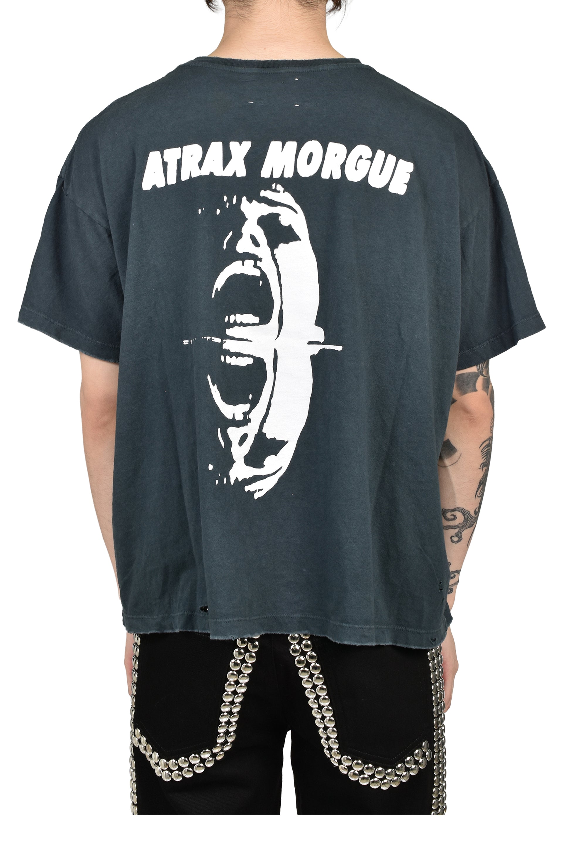 DISTRESSED ATRAX TEE / ASH BLK