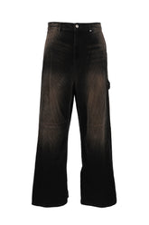 BLACK MENS VINTAGE WASH CORDUROY TROUSERS / BLK