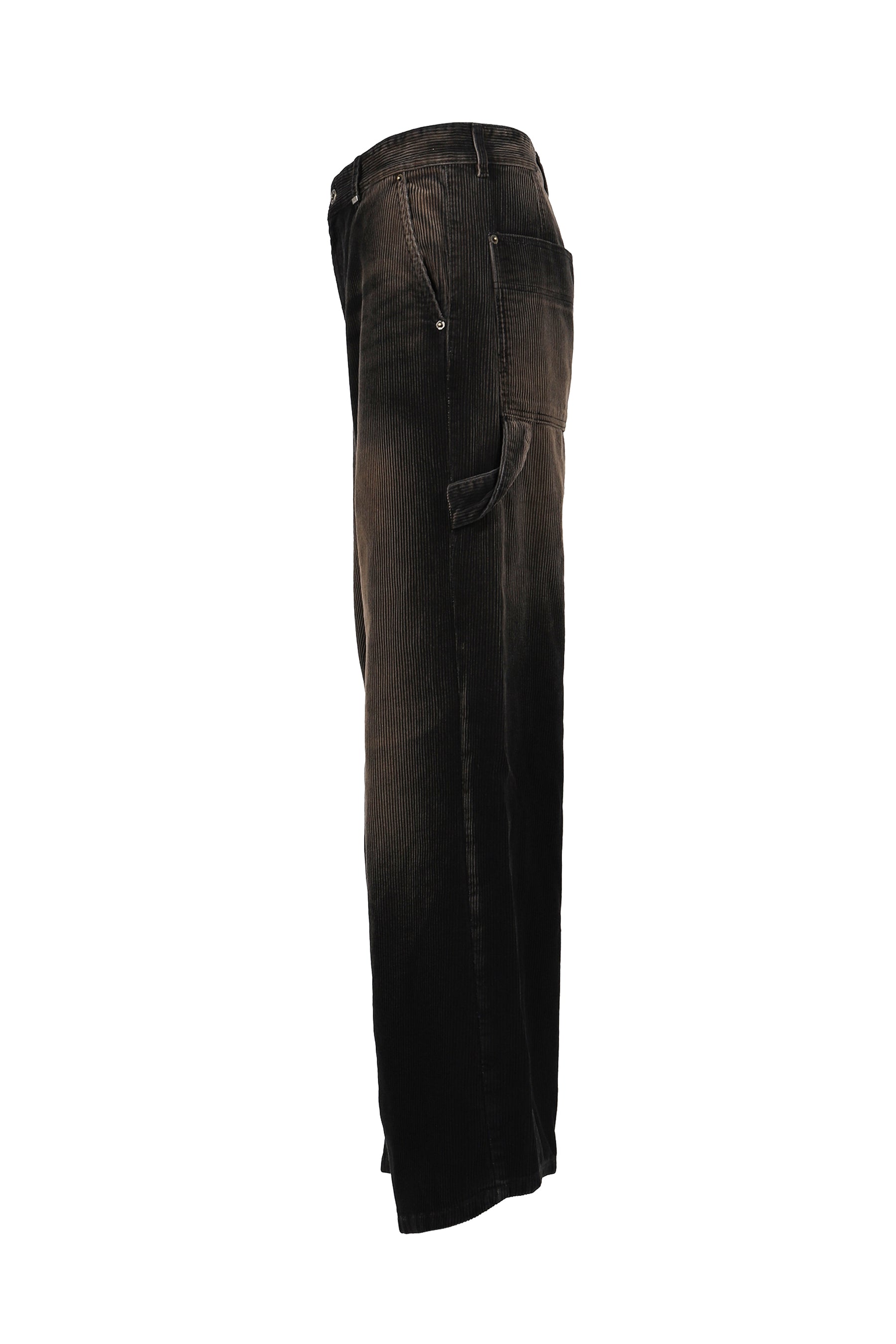 BLACK MENS VINTAGE WASH CORDUROY TROUSERS / BLK