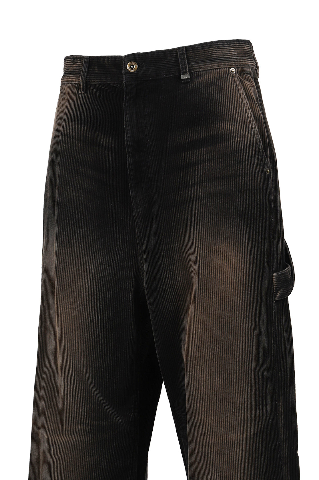BLACK MENS VINTAGE WASH CORDUROY TROUSERS / BLK