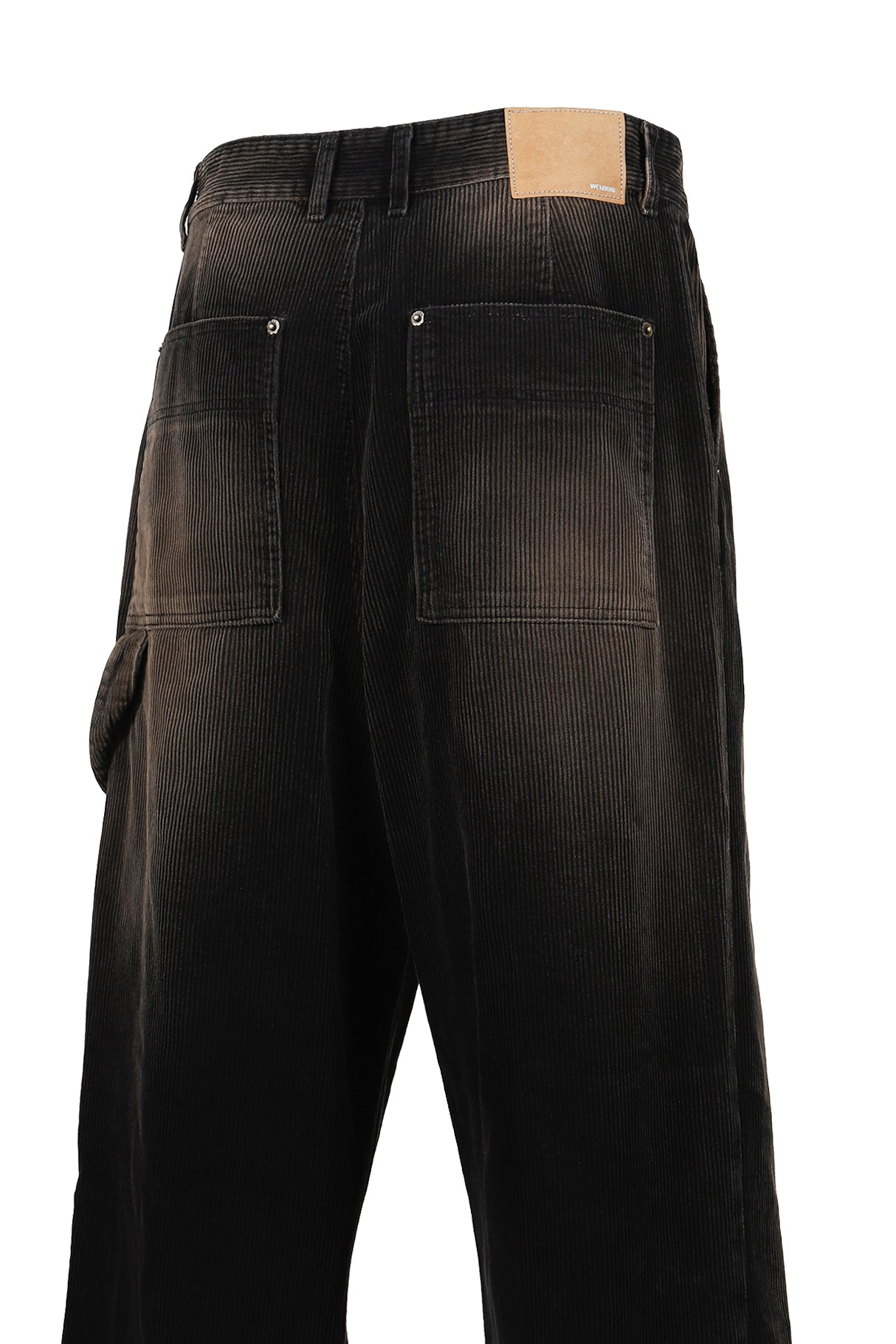 BLACK MENS VINTAGE WASH CORDUROY TROUSERS / BLK