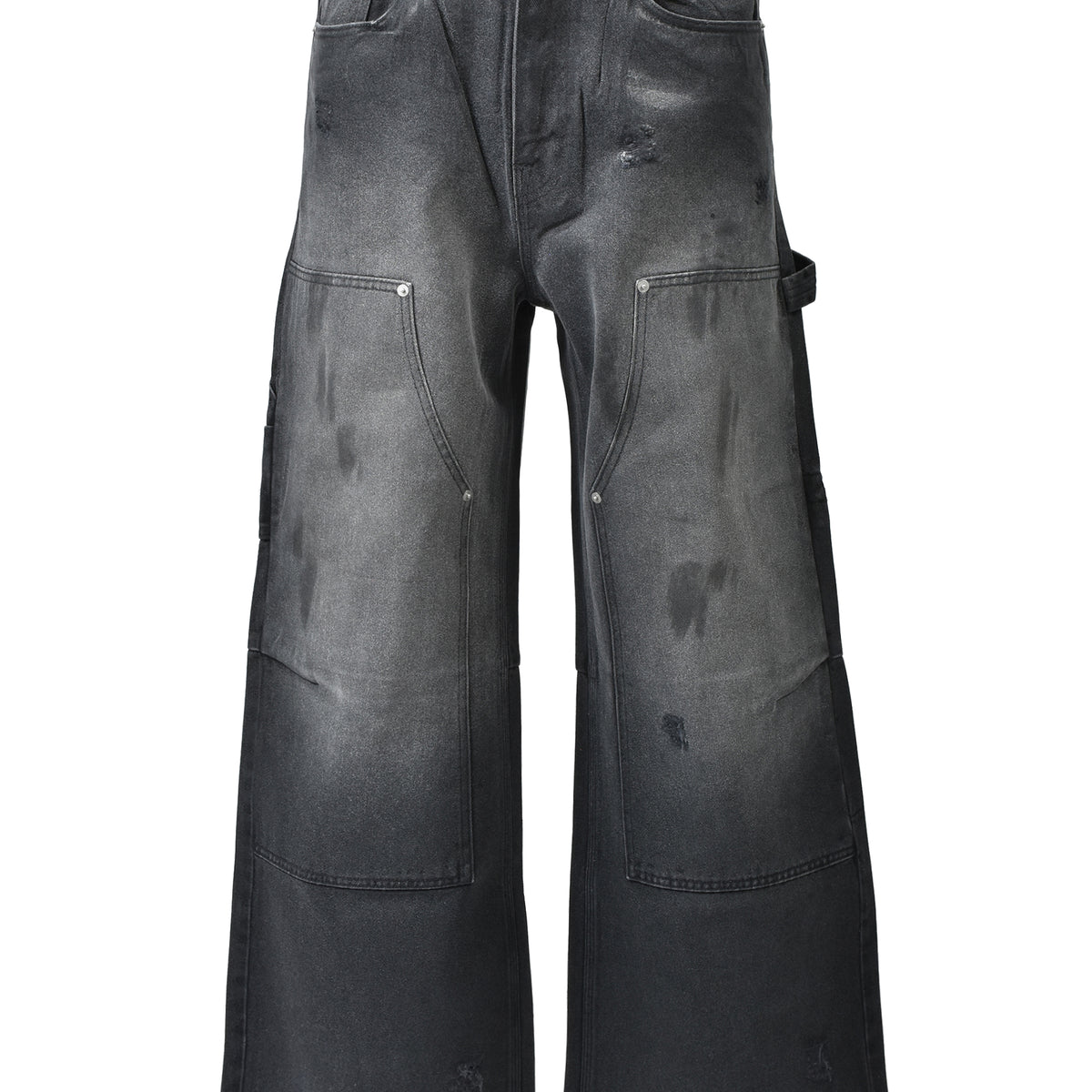 BREATH Breath SS26COATING DOUBLE KNEE DENIM PANTS / BLK - NUBIAN