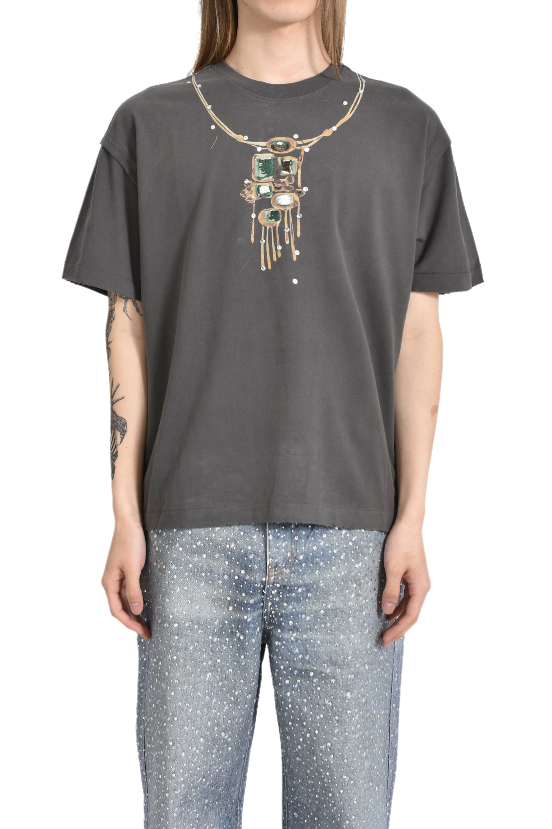 GEM NECKLACE TEE / BLK